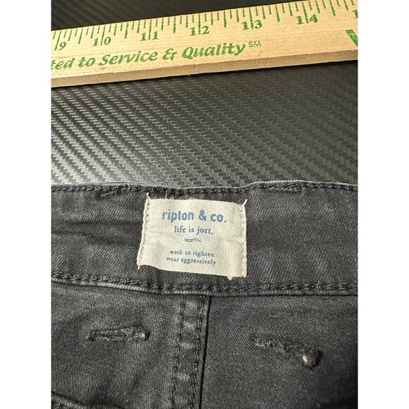 Ripton & Co Women’s Superlite Jeans Black Stretch Denim Size 36 Raw Hem - Picture 3 of 15